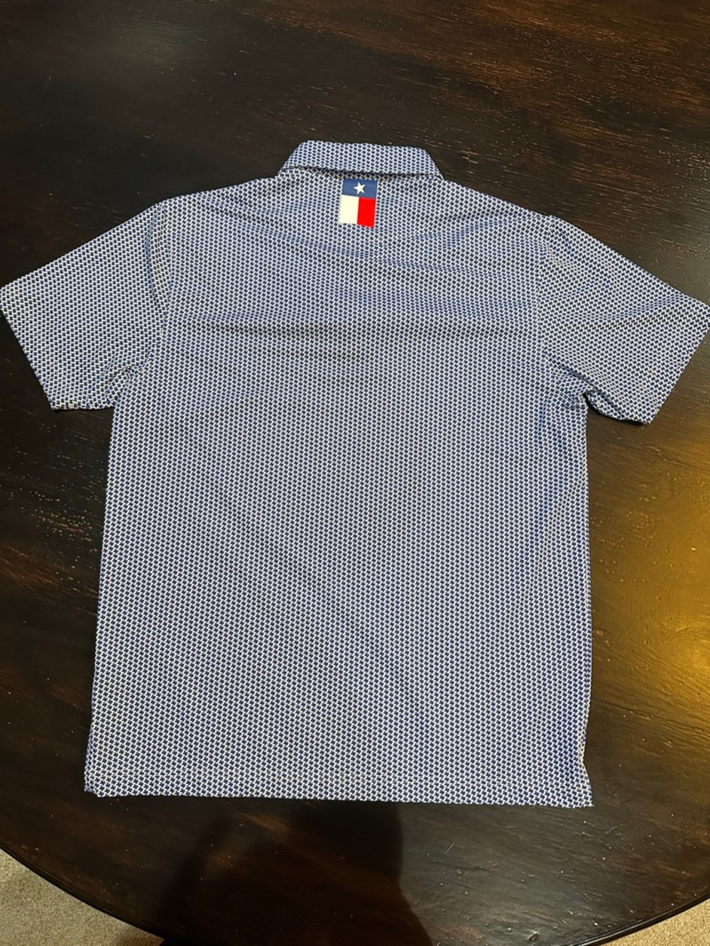 Rhoback Men's Blue Micro-Texas Polo - Picture 4 of 4